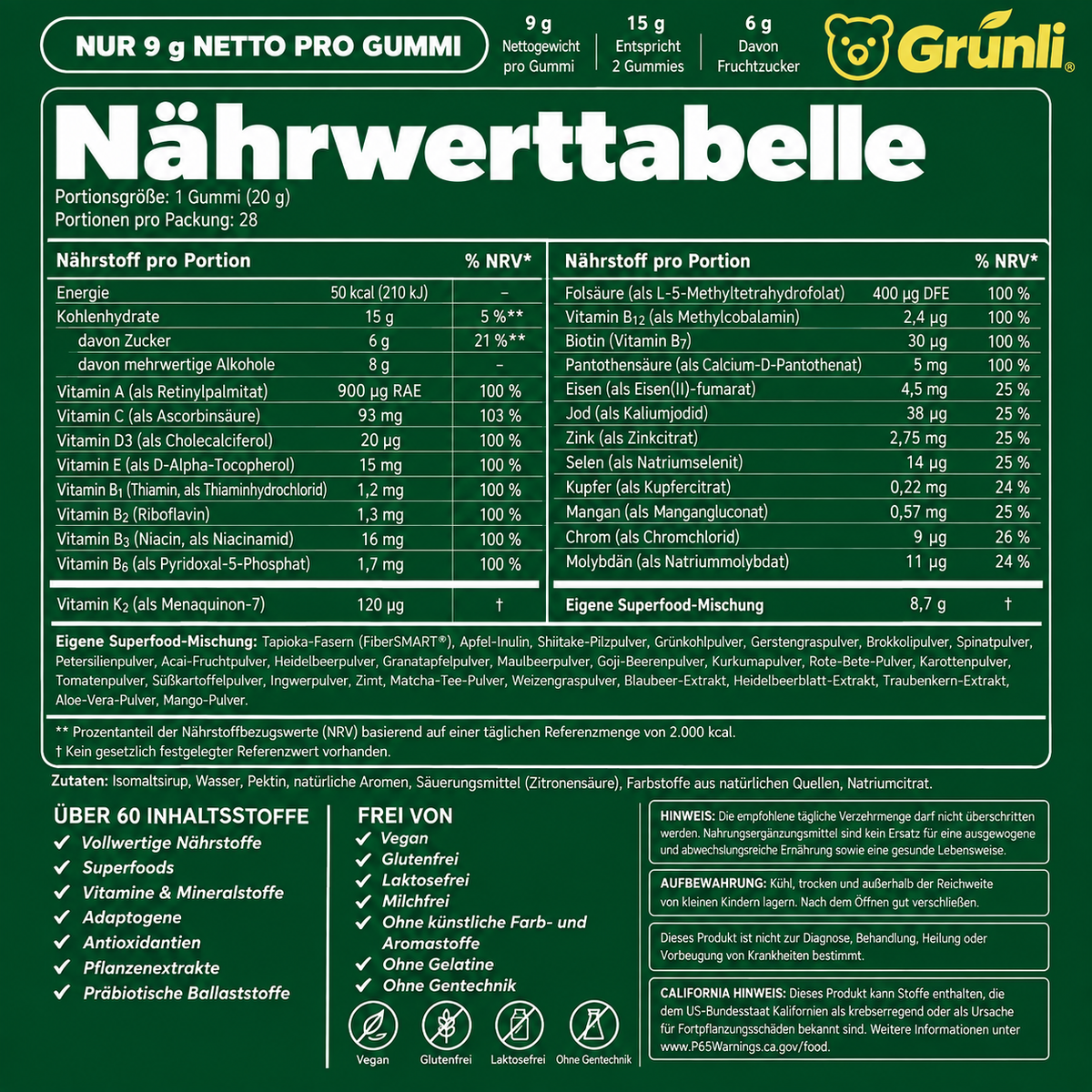 Grünli Superfood Gummies